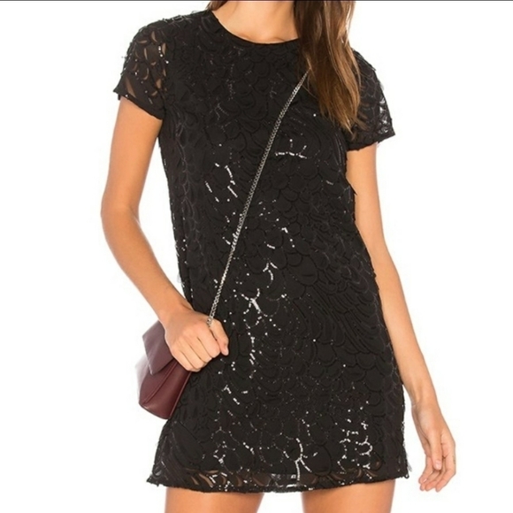 Line+Dot black party short dress sequin classic size Small holidays new year’s - Picture 1 of 8